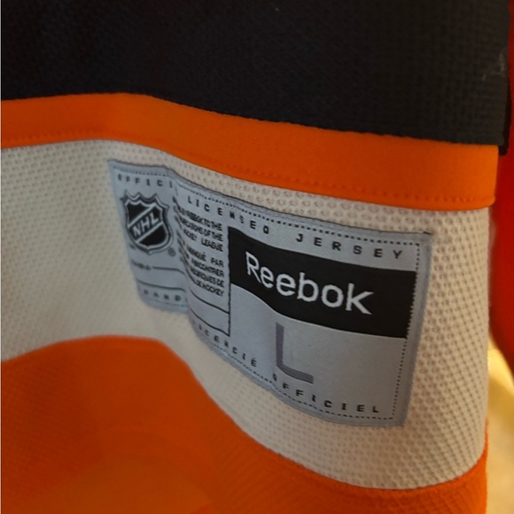 Steve Mason Philadelphia Flyers Reebok Black and Orange Licensed Jersey - Picture 2 of 3